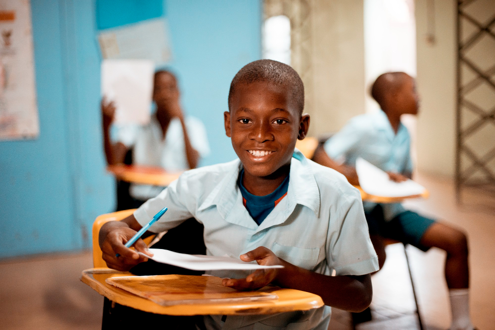 African pupil in Class